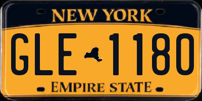 NY license plate GLE1180