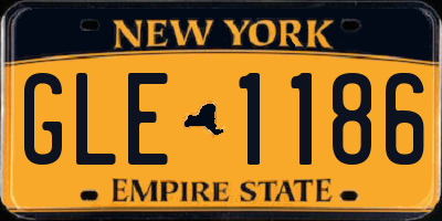 NY license plate GLE1186