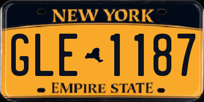 NY license plate GLE1187