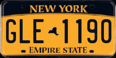 NY license plate GLE1190