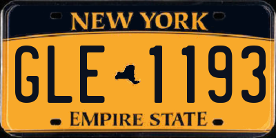 NY license plate GLE1193