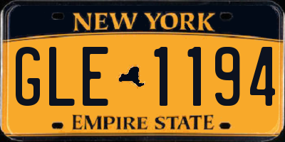 NY license plate GLE1194