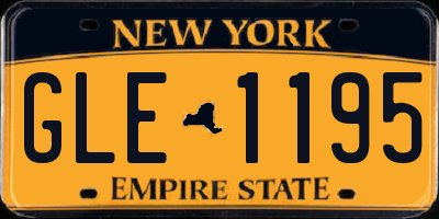 NY license plate GLE1195