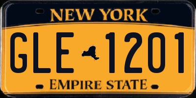 NY license plate GLE1201