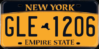 NY license plate GLE1206