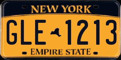 NY license plate GLE1213