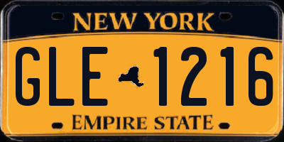 NY license plate GLE1216