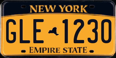 NY license plate GLE1230
