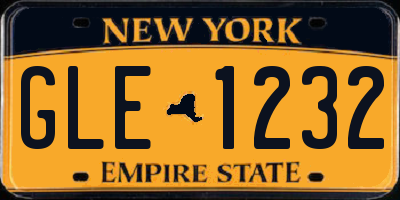 NY license plate GLE1232