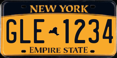 NY license plate GLE1234