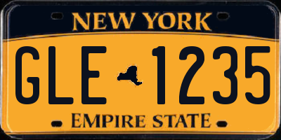 NY license plate GLE1235