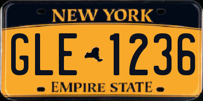 NY license plate GLE1236