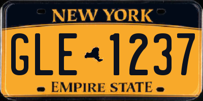 NY license plate GLE1237