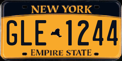 NY license plate GLE1244