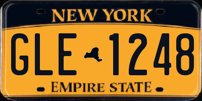 NY license plate GLE1248