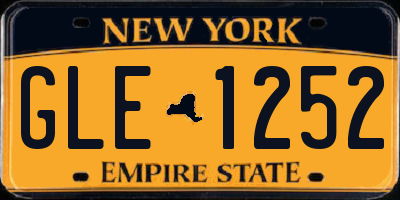 NY license plate GLE1252