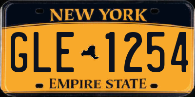 NY license plate GLE1254