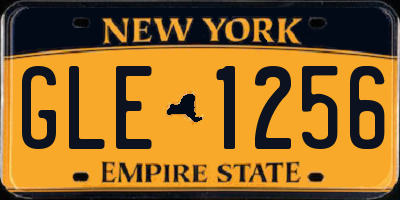 NY license plate GLE1256