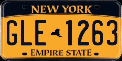 NY license plate GLE1263