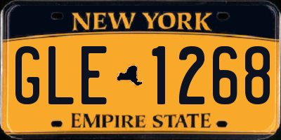 NY license plate GLE1268