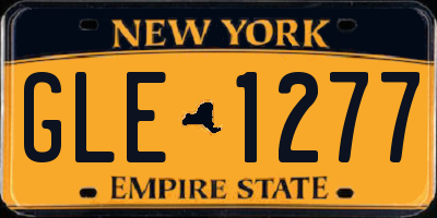 NY license plate GLE1277