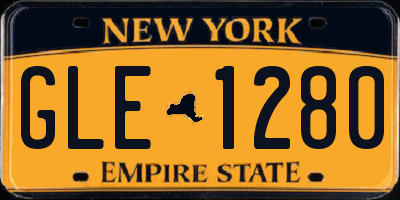 NY license plate GLE1280