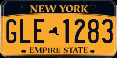 NY license plate GLE1283