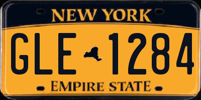 NY license plate GLE1284