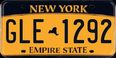 NY license plate GLE1292