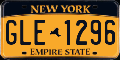 NY license plate GLE1296