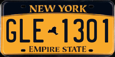 NY license plate GLE1301