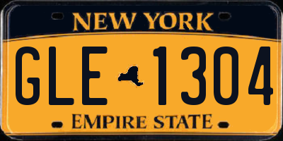 NY license plate GLE1304