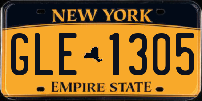 NY license plate GLE1305