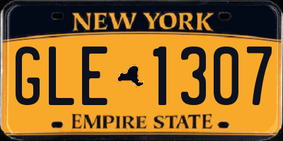 NY license plate GLE1307