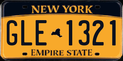 NY license plate GLE1321