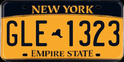NY license plate GLE1323