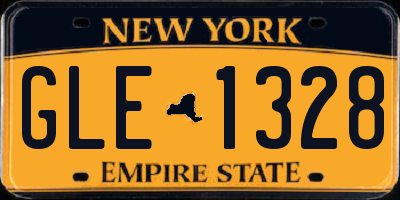 NY license plate GLE1328