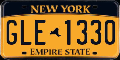 NY license plate GLE1330
