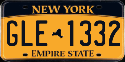 NY license plate GLE1332
