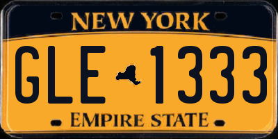 NY license plate GLE1333