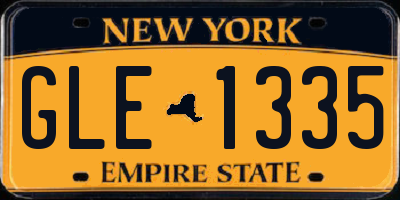 NY license plate GLE1335