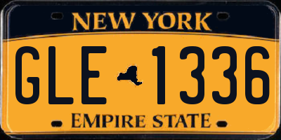 NY license plate GLE1336