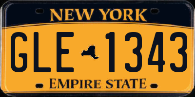 NY license plate GLE1343