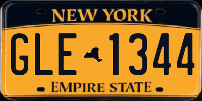 NY license plate GLE1344