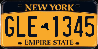 NY license plate GLE1345