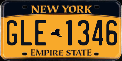 NY license plate GLE1346