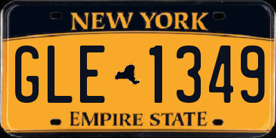 NY license plate GLE1349
