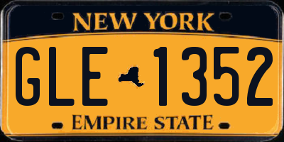 NY license plate GLE1352