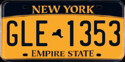 NY license plate GLE1353