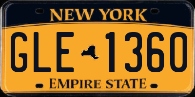NY license plate GLE1360